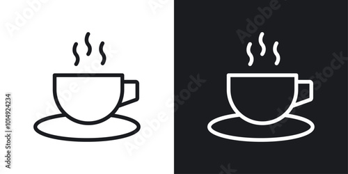 Coffee icon vecor set. thin line style