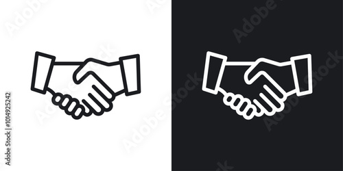 Handshake icon vecor set. thin line style