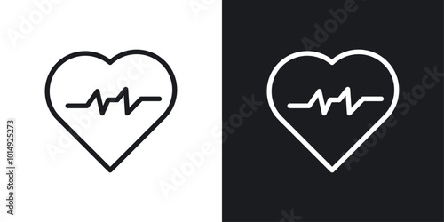 Heartbeat icon vecor set. thin line style