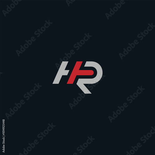 HR or RH abstract outstanding letter design. Awesome branding company different colors illustration logo.	