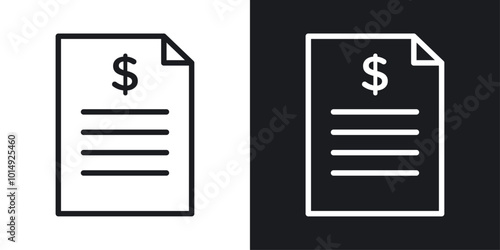 Invoice icon vecor set. thin line style