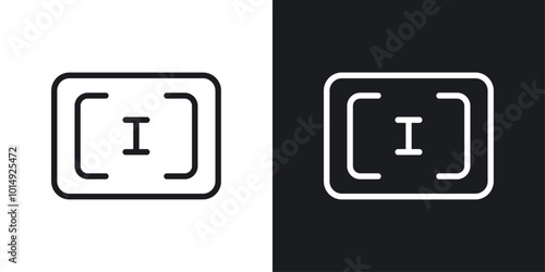 Italic button icon vecor set. thin line style