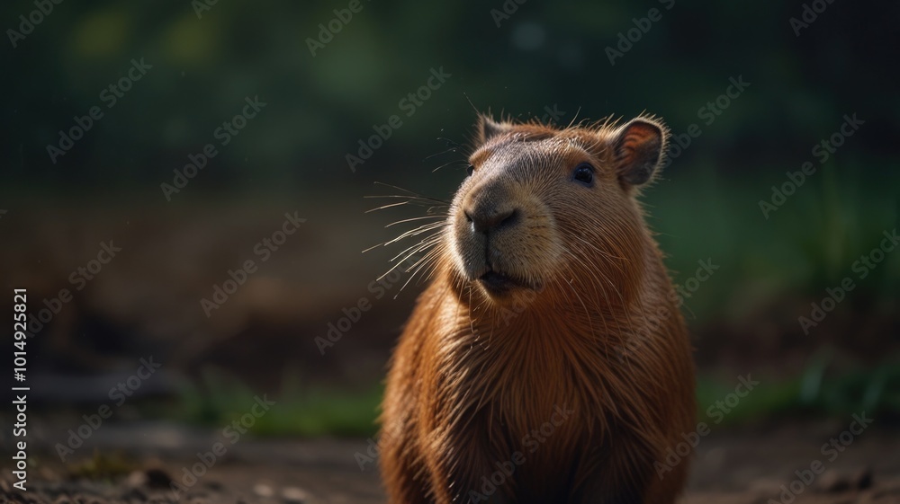 Capybara over a blurry background Capybara over a blurry background