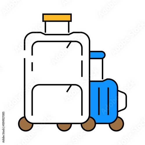 suitcase traveler baggage line icon vector. suitcase traveler baggage sign. isolated symbol illustration