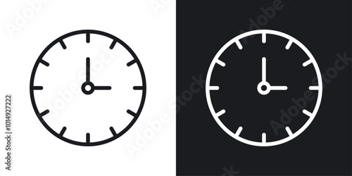 Time icon vecor set. thin line style