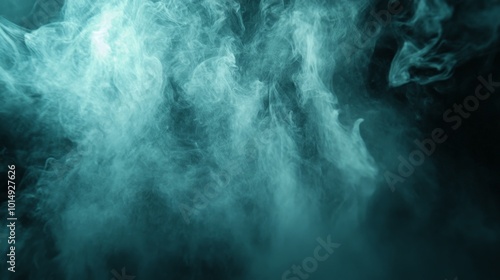 Mesmerizing Teal Smoke Swirls in Ethereal Atmosphere