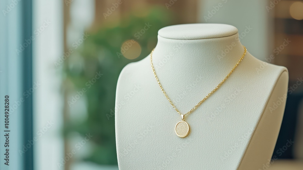Handcrafted gold jewelry displayed in a minimalist boutique setting, [refined gold], [wealth and exclusivity].  ,closes up