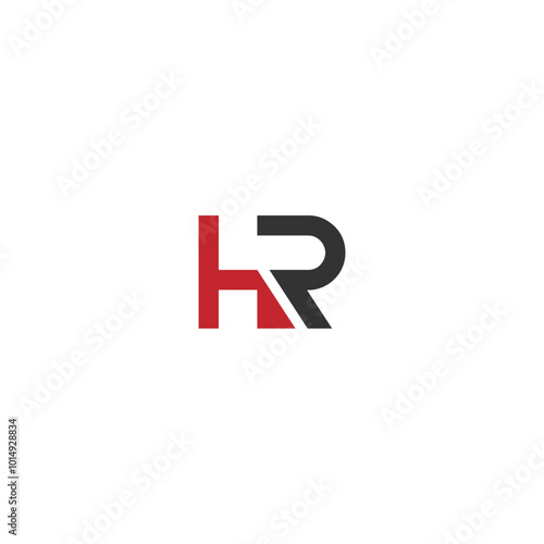 HR or RH abstract outstanding letter design. Awesome branding company different colors illustration logo.	