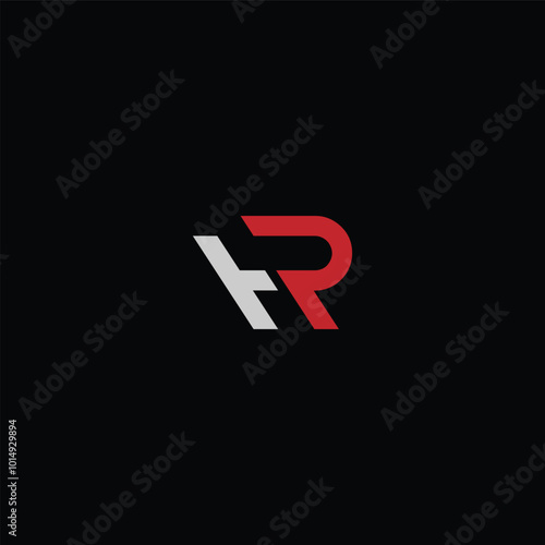 HR or RH abstract outstanding letter design. Awesome branding company different colors illustration logo.	
