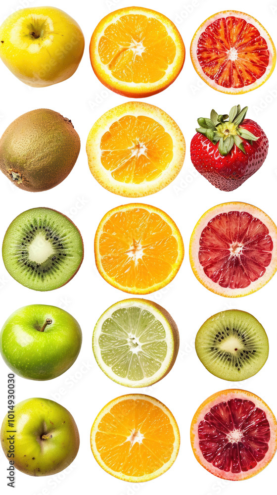 The set of fruits isolated The set of fruits isolated