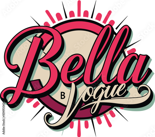 Minimalist lettering logo for a fashion brand named 'Bella Vogue”. Generative AI.