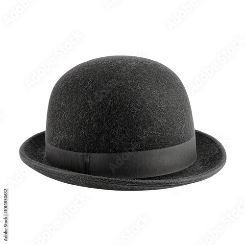 Obraz na płótnie Black bowler hat, white isolated background transparent background
