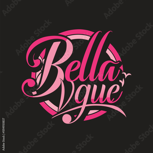Minimalist lettering logo for a fashion brand named 'Bella Vogue”. Generative AI.