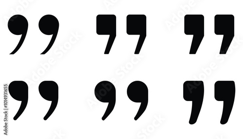 set of quote mark icon siolated on white