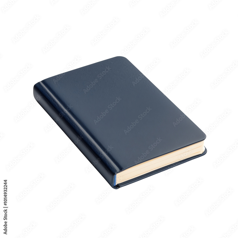 Navy blue book with blank pages, white isolated background. transparent background Navy blue book with blank pages, white isolated background. transparent background