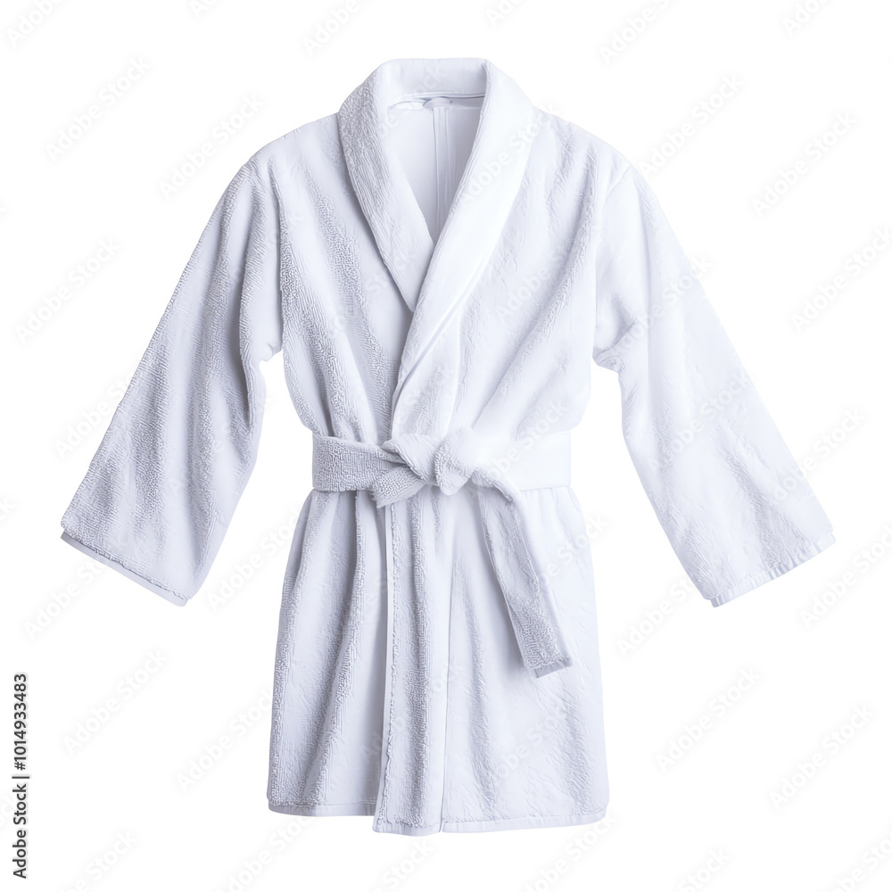 White bathrobe on a white isolated background transparent background White bathrobe on a white isolated background transparent background