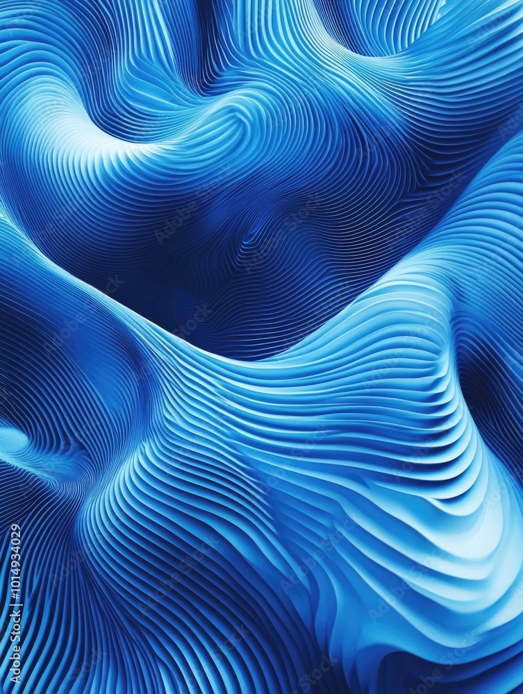 Blue wavy surface close-up Blue wavy surface close-up