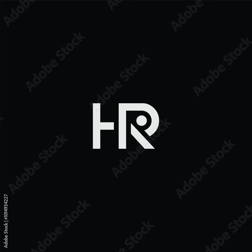 HR or RH abstract outstanding letter design. Awesome branding company different colors illustration logo.	