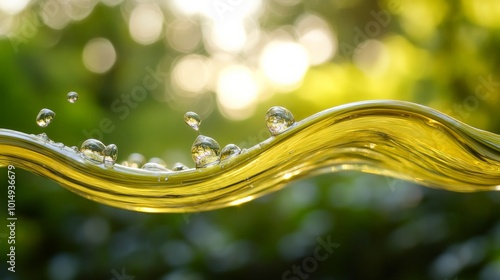 Vibrant, Flowing Nature - Captivating Droplets and Reflection