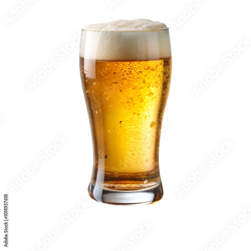 Refreshing brews two mugs of cold beer on transparent background