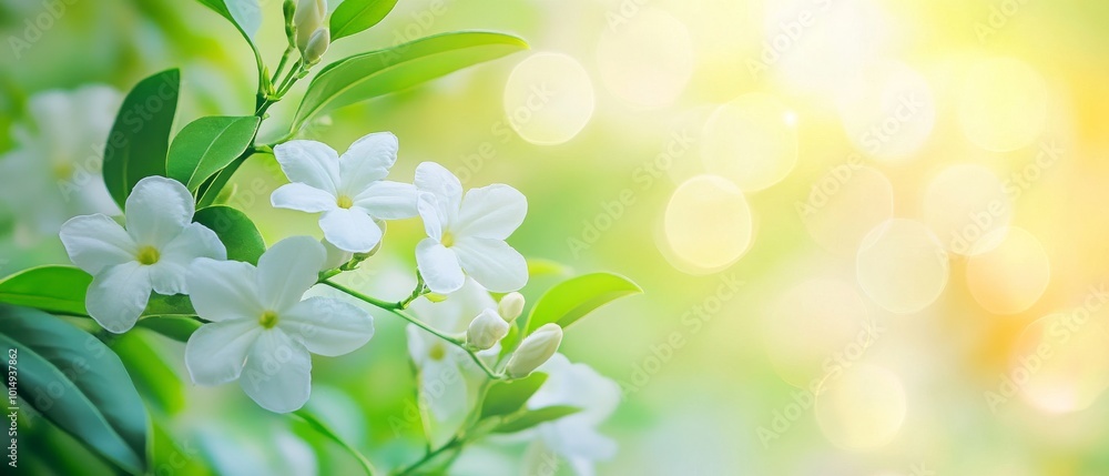 white jasmine flowers with delicate blurred nature background white jasmine flowers with delicate blurred nature background