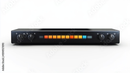 Basic music player bar sticker showing a progress bar and media controls, isolated on white background