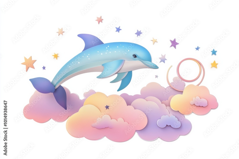 Dreamweaver Dolphin: Stars and Cirrus - Children's Book Illustration Dreamweaver Dolphin: Stars and Cirrus - Children's Book Illustration