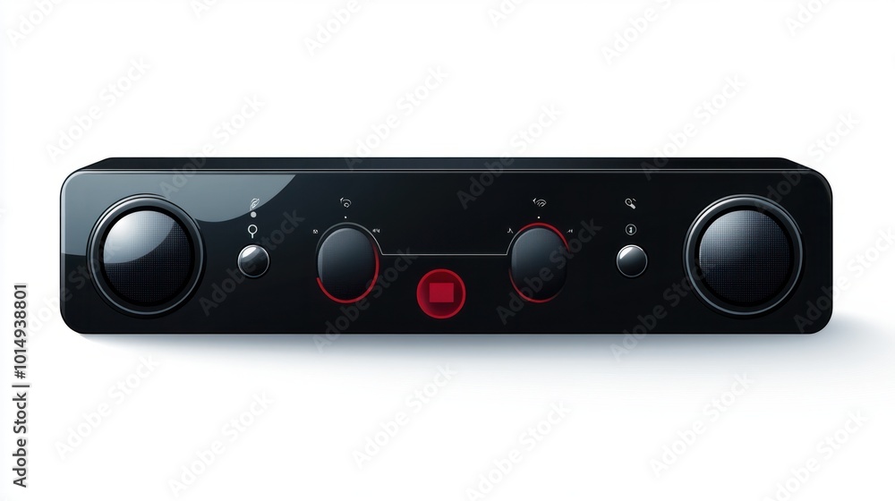 Basic music player bar sticker with media control buttons, isolated on white background Basic music player bar sticker with media control buttons, isolated on white background