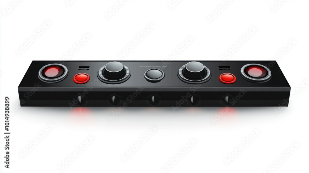 Basic music player bar sticker with media control buttons, isolated on white background Basic music player bar sticker with media control buttons, isolated on white background