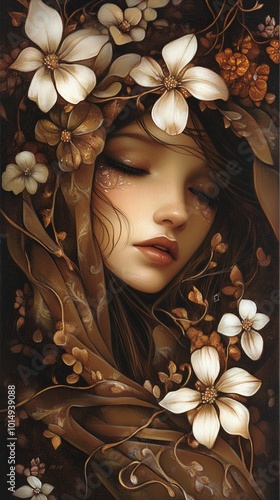flowers makes this nouveau wall art a warm and stylish wall decor