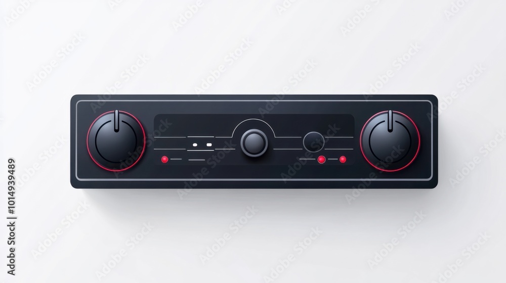 Basic vector music player bar sticker with volume and playback buttons, isolated on white Basic vector music player bar sticker with volume and playback buttons, isolated on white