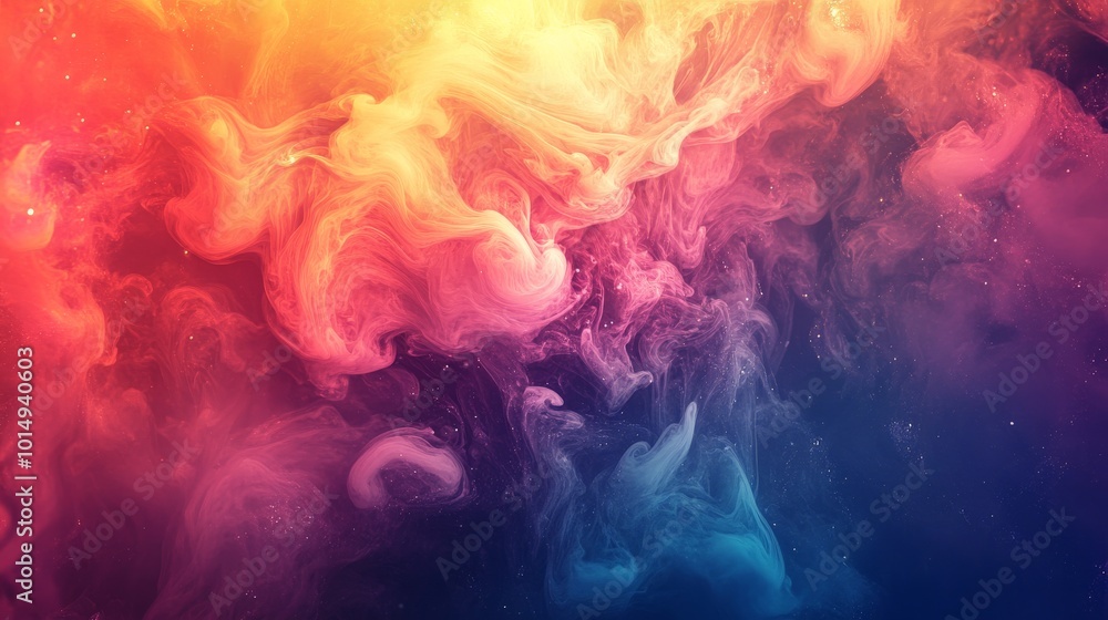 Fototapeta premium Vibrant Swirling Smoke: A Captivating Explosion of Color