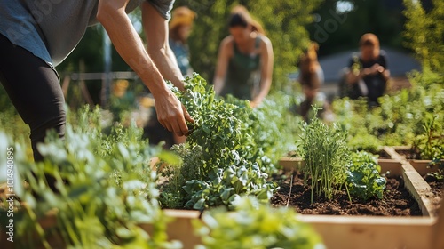 Modern Kitchen Garden with Fresh Vegetables