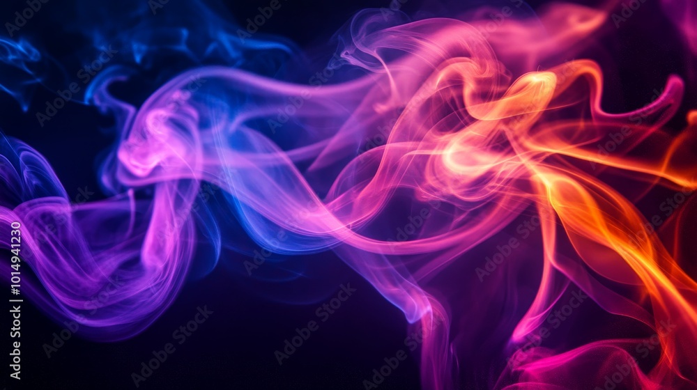 Vibrant Smoke Swirls in Captivating Dance of Color Vibrant Smoke Swirls in Captivating Dance of Color