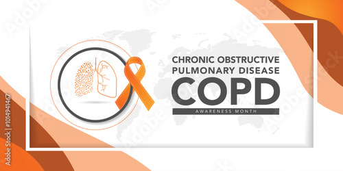 World COPD day (Chronic Obstructive Pulmonary Disease) is observed every year in November, is the name for a group of lung conditions that cause breathing difficulties. Vector illustration