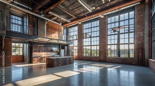 Spacious Industrial Loft Interior Design with Natural Light