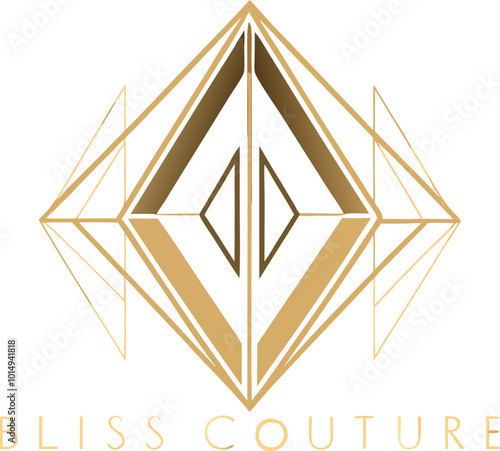 Logo for a fashion brand named 'Bliss Couture' using a geometric design style. Generative AI.