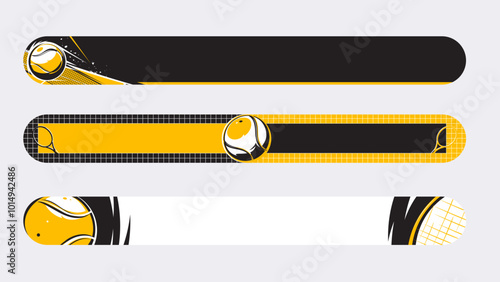 Set of lower third or sport banner design with baseball template isolated on white background.
