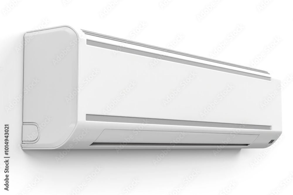 A modern air conditioning unit installed on a wall with a sleek design