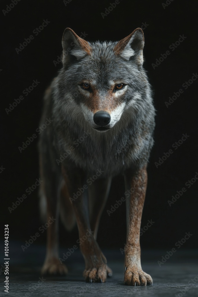 Wolf portrait on black Wolf portrait on black