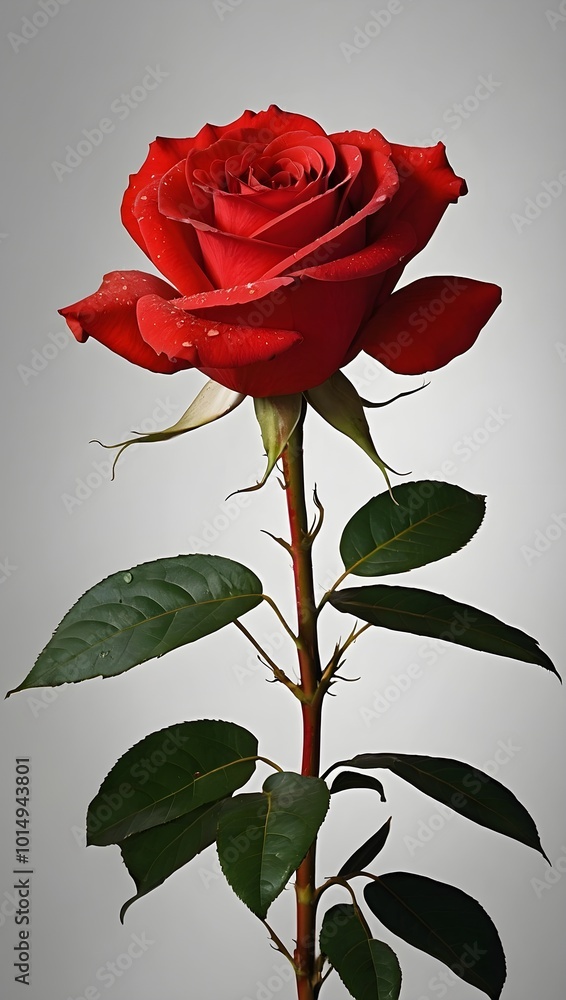 Red Ecuadorian Rose Tree Blooming with Lush Flowers Red Ecuadorian Rose Tree Blooming with Lush Flowers