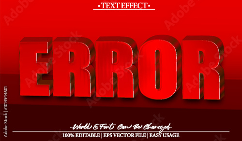 Error Vector Text Effect Editable Alphabet Red Alert Danger Risk Alarm