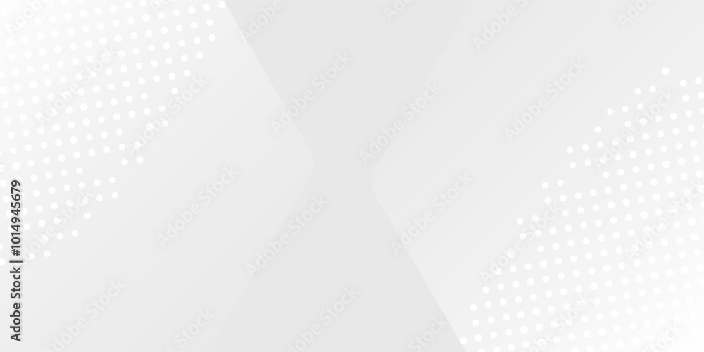 Fototapeta premium Abstract hexagon white and gray background with dot white gray wave light technology texture simple