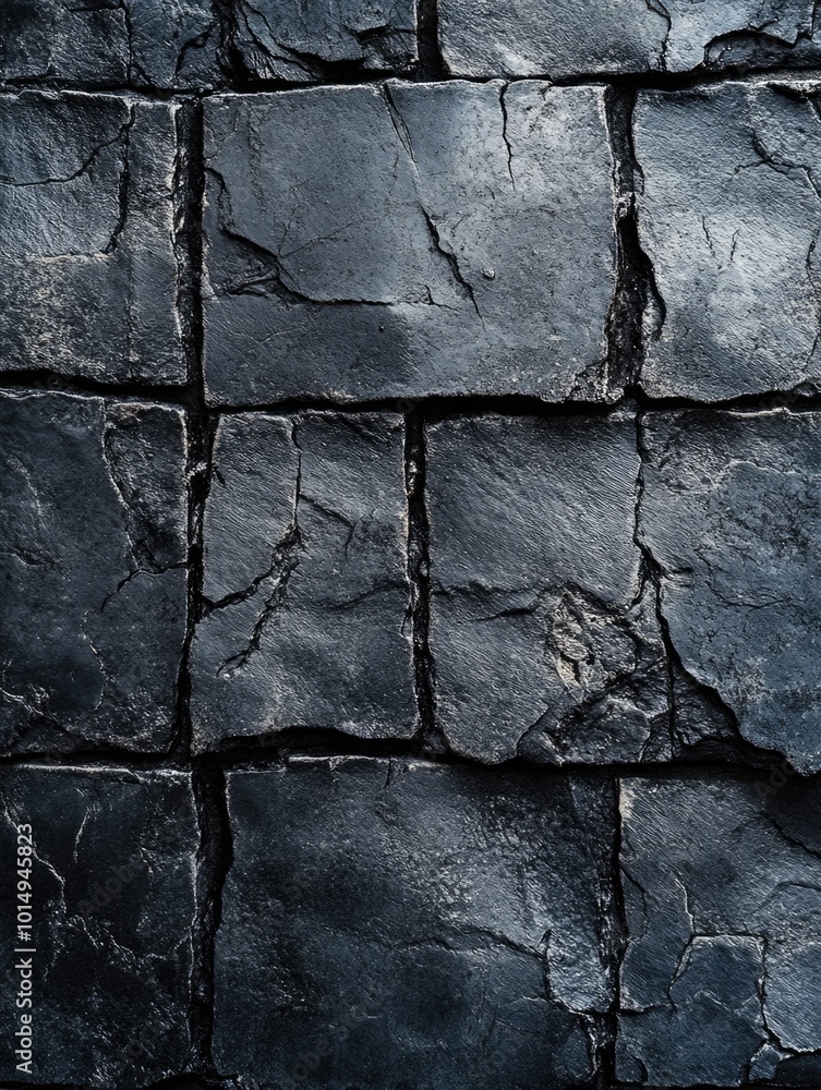 Obraz premium Close-up of black stone wall