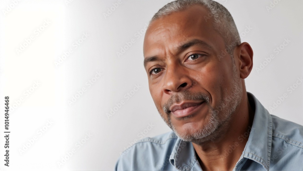 Portrait of a Black man against a white wall background Portrait of a Black man against a white wall background