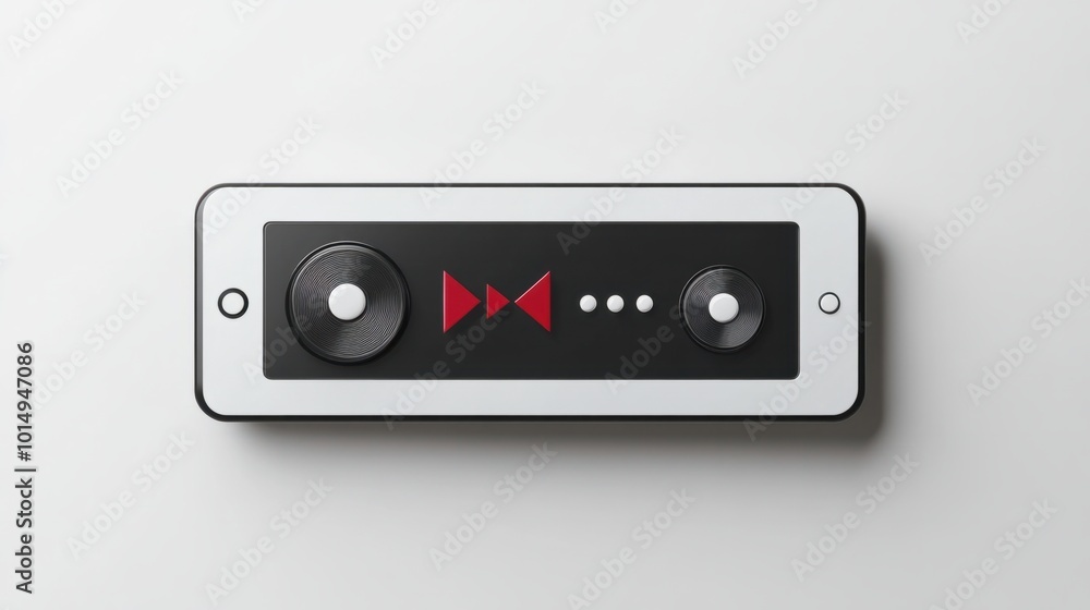 Minimal music player bar sticker with progress bar and play button, isolated on white background Minimal music player bar sticker with progress bar and play button, isolated on white background