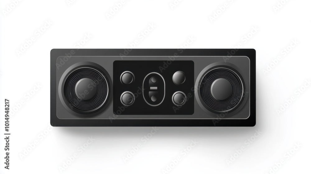 Minimalistic audio player sticker with media control buttons, isolated on a white background Minimalistic audio player sticker with media control buttons, isolated on a white background