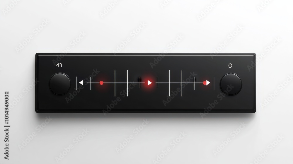 Minimalistic music player bar sticker with play, pause, and next buttons, isolated on white background Minimalistic music player bar sticker with play, pause, and next buttons, isolated on white background