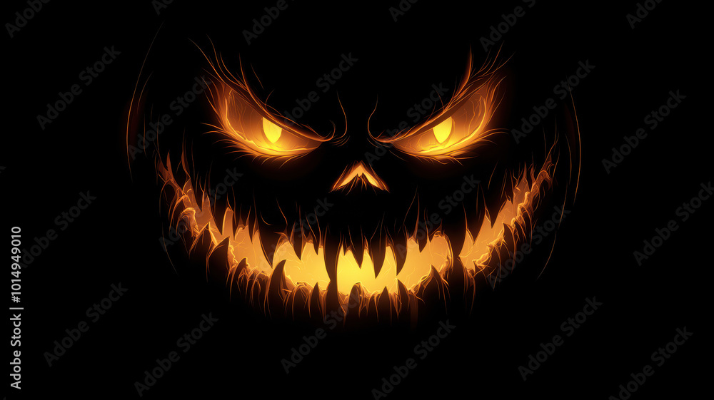 Scary Jack-o'-lantern with Glowing Eyes Scary Jack-o'-lantern with Glowing Eyes