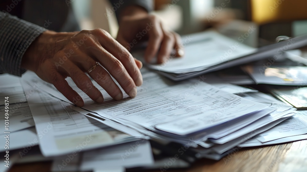 Hands Organizing Financial Documents for Efficient Business Planning Hands Organizing Financial Documents for Efficient Business Planning